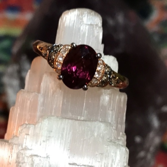 Levian 14K Strawberry Gold Raspberry Rhodolite Garnet Ring - Picture 4 of 9